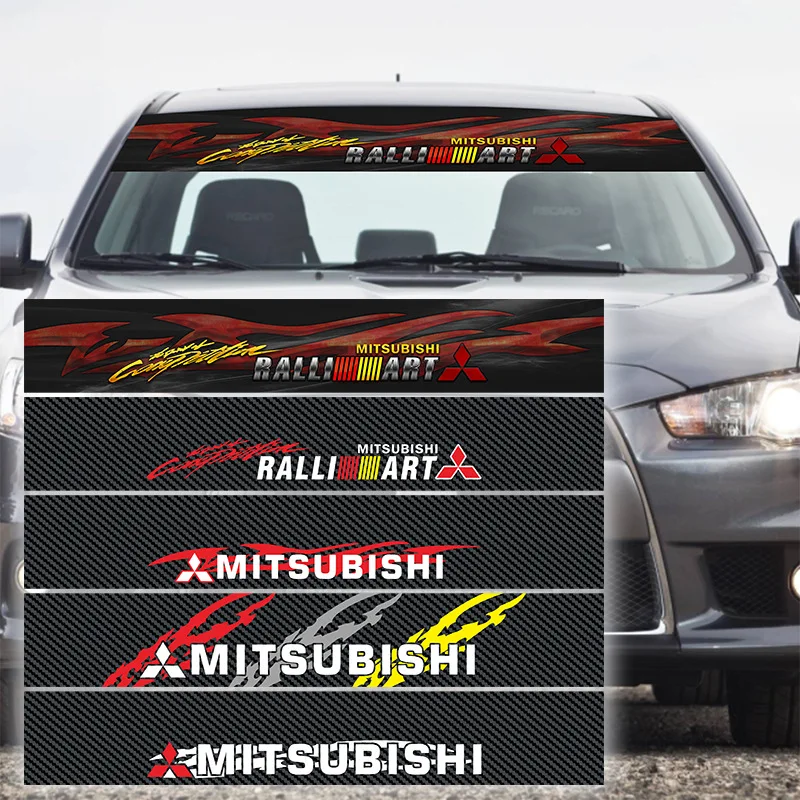 

Наклейка на лобовое стекло автомобиля, наклейка со светозащитой для Mitsubishi RALLIART ASX Lancer 9 10 L200 Colt Pajero Outlander Eclipse Galant