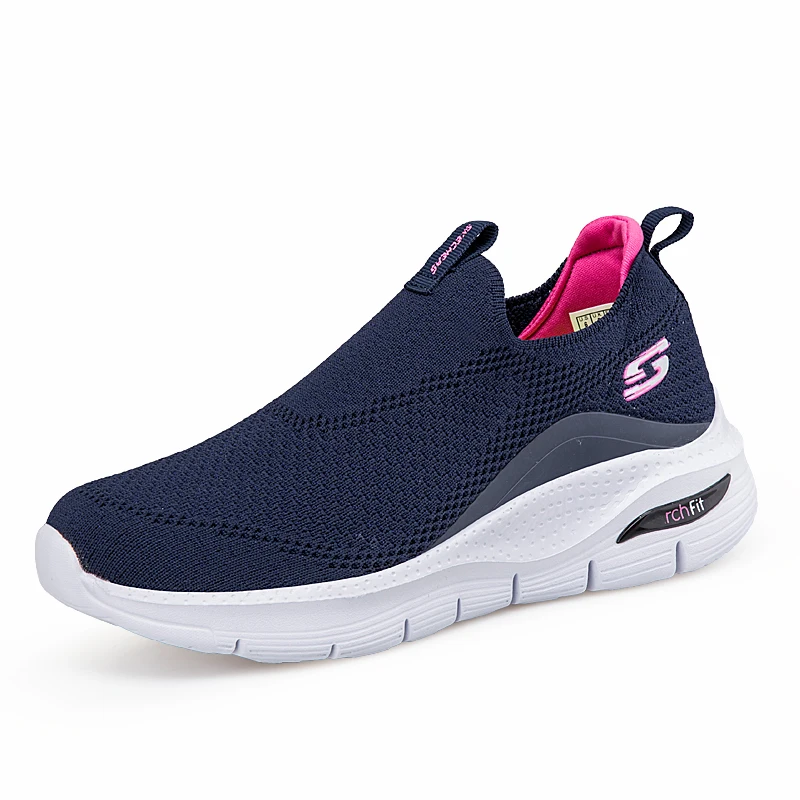 

New Summer Ladies Sport Shoe Dark blue Pink Women Sock Running Shoes Female Slip on Walking Sneakers Lightweight Jogging Shoes