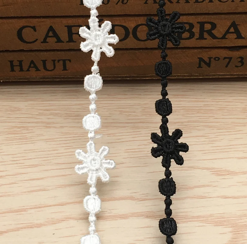 1 ярд Цветочная вышитая кружевная Двусторонняя аппликация отделочная лента для