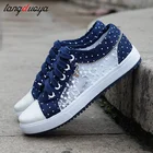 Новинка лета-осени 2022, женские джинсовые кроссовки с вырезами, повседневная женская спортивная обувь на плоской подошве, Женская сетчатая обувь для студентов