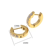 new gold color ip plating 316 stainless steel hoop earrings with aaa zircon stones no fade allergy free classical