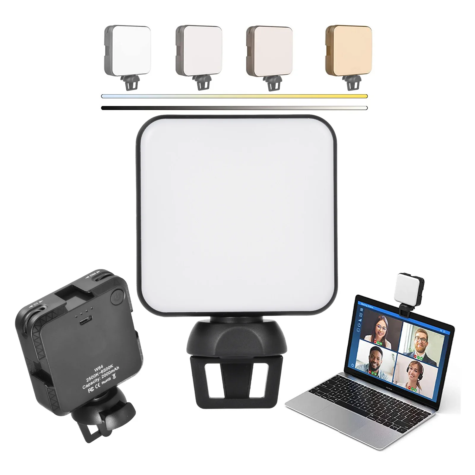 Светильник для видеосъемки Type c регулируемый портативный светодиодный