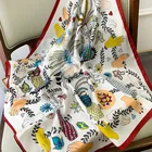 Кои прыгающий новый летний украшение женские модные шарфы популярный Принт лошади 70 см маленький квадратный шарф мягкий головной платок горячий подарок