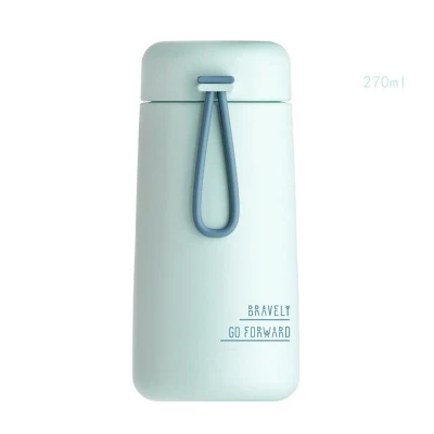 light green 270 мл модный портативный термос из нержавеющей стали, Вакуумная чашка для детей, мини-бутылка для воды, колба для кофе, чая, кружки - Цвет: light green
