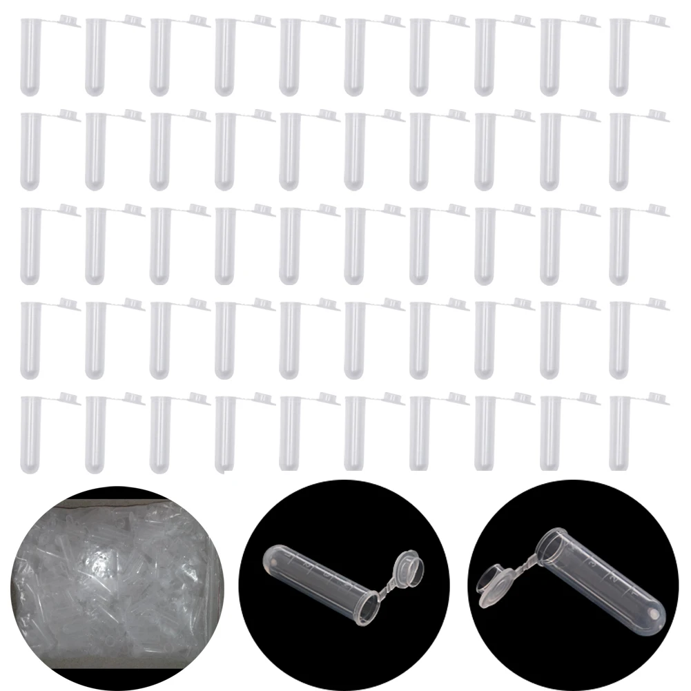 

50 шт., пластиковые прозрачные пробирки для пробирок, 5 мл