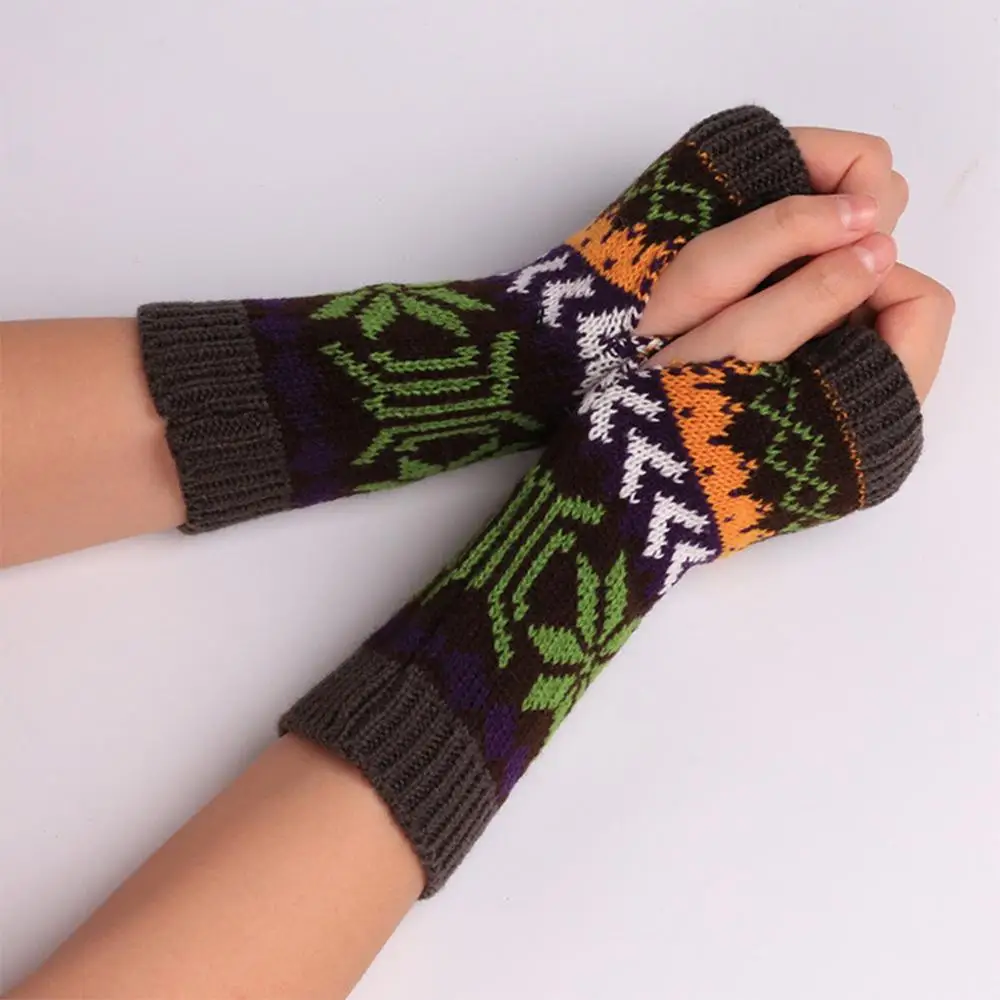 Рождественские Трикотажные Женские варежки для девочек лыжные перчатки детские