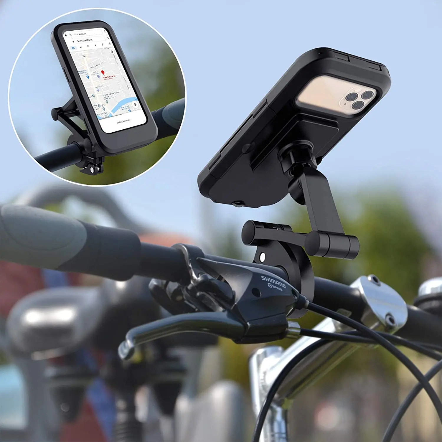

Motorcycle Bicycle Phone Holder Case Outdoor Waterproof Phone Stand Bracket Bike Handlebar Mobile Support Adjustable Mount GPS