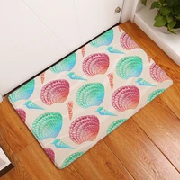 ocean style shell printed entrance doormat octopus pattern non slip bathroom carpet home decoration kitchen floor rug