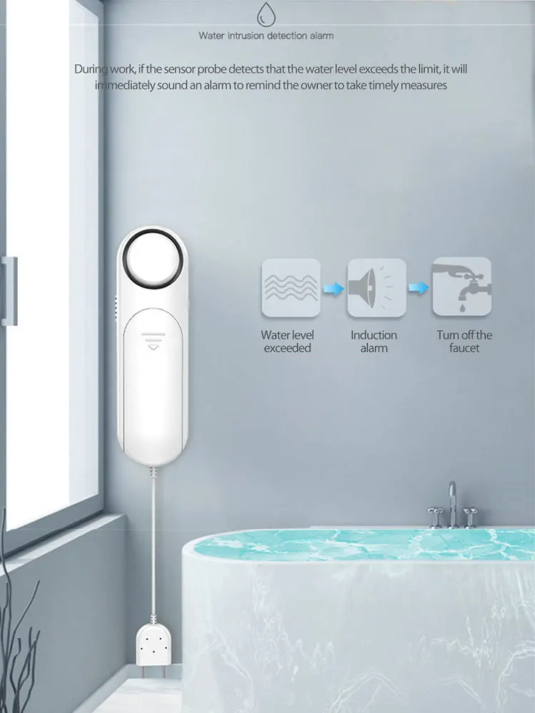 

Smart Home Full Water Leak Detection Alarm (without Battery) Tuya Flooding Alarm Household