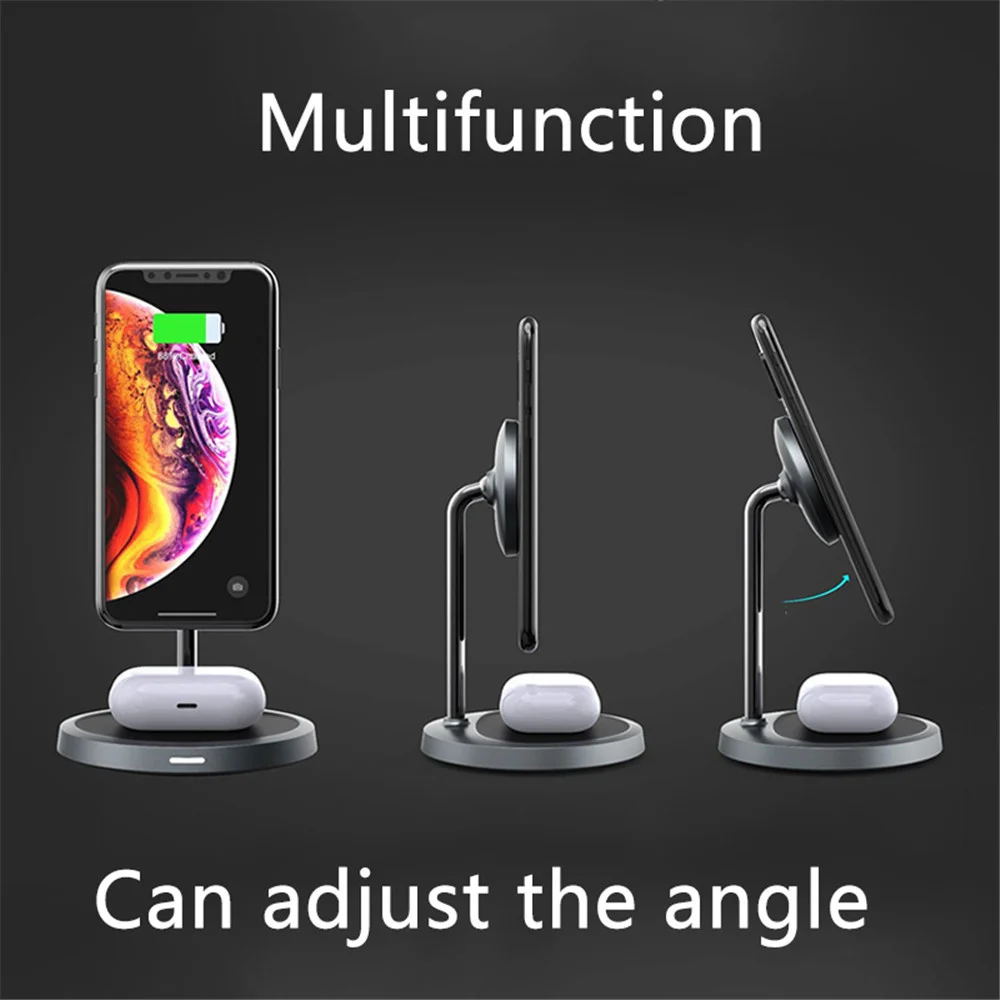 

2 IN 1 Magnetic Wireless Charger For Magsafe iPhone 12 Pro Max 12Mini 15W QI Fast Wireless Charging Phone Holder For AirPods Pro