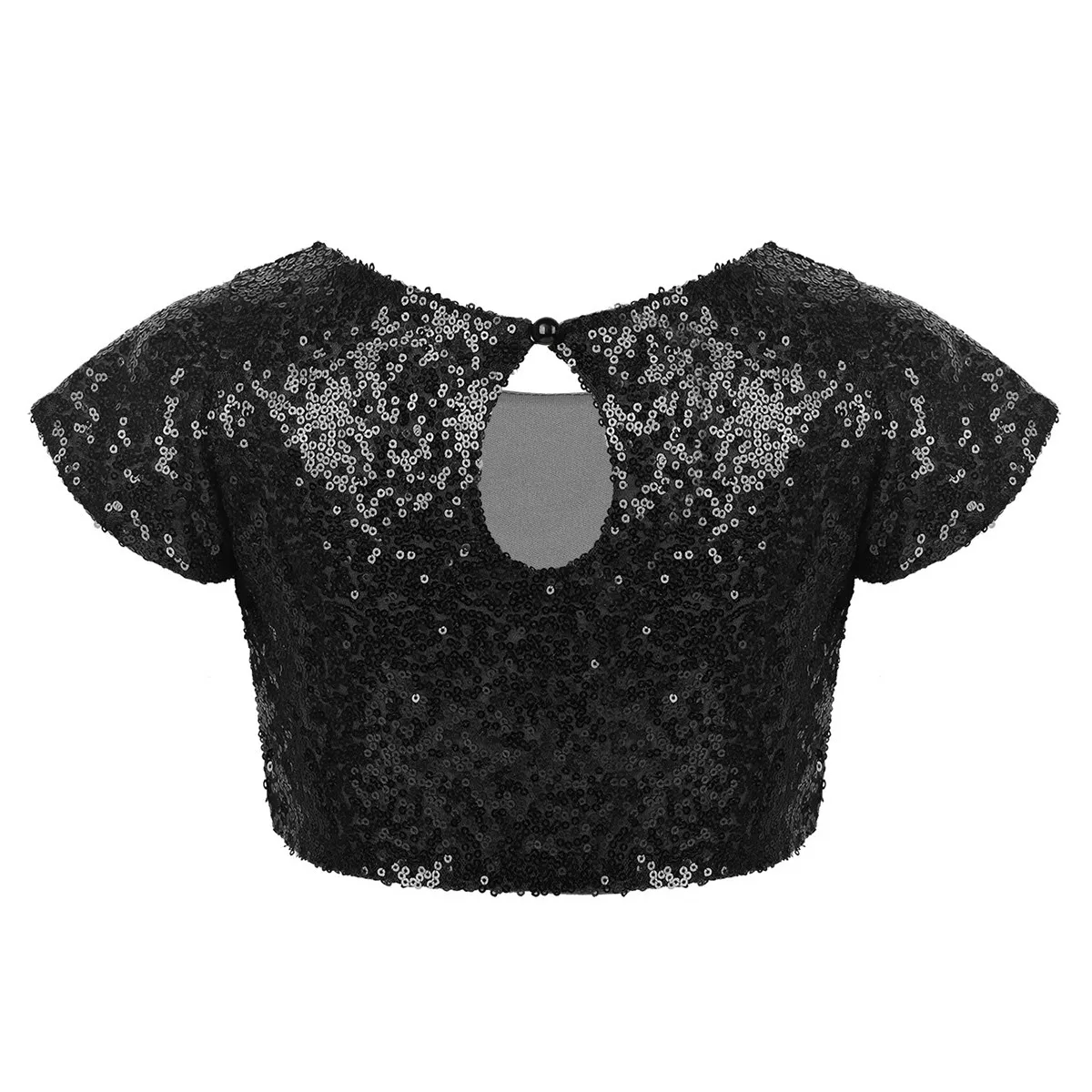 Детские топы с блестящими блестками и рукавами крылышками для девочек