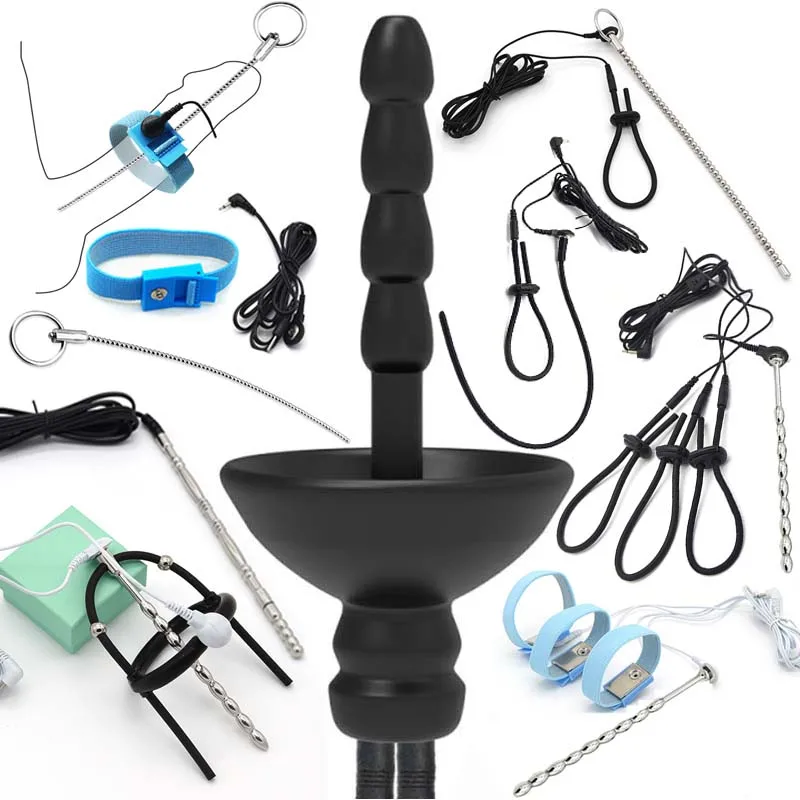

Urethral Sound Catheter Dilator Electric Shock Penis Plug Ring E-Stim Horse Eye Rod Cock Extender Medical Male Chastity Sex Toys
