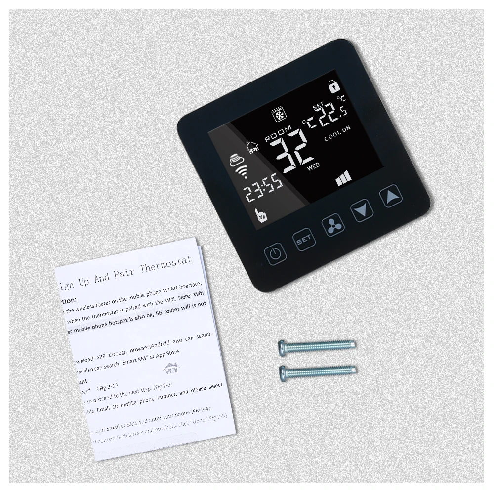 WiFi сенсорный Scereen центральный кондиционер вентилятор термостат цифровой