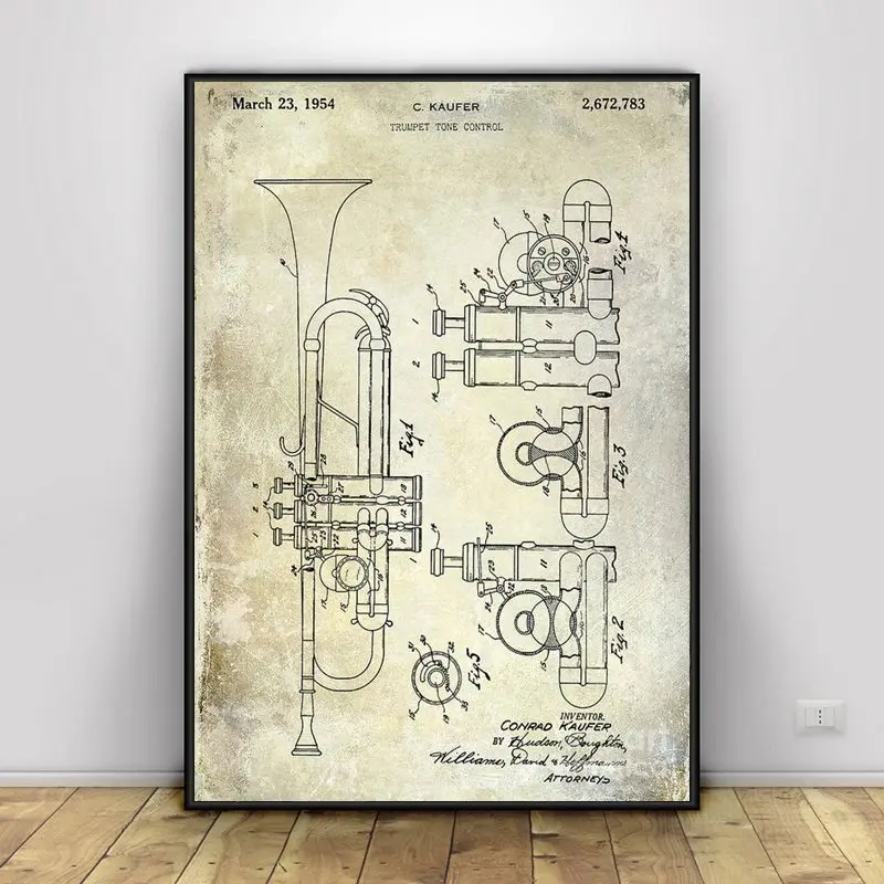 

1954 труба патент холст картины холст стены фотообои домашний Декор стены