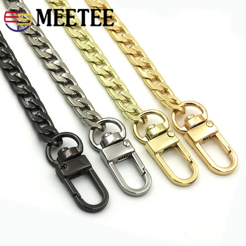 

Цепочка Meetee 10 мм для сумок, застежка «сделай сам», сменный ремешок на плечо, металлический ремень, аксессуары, фурнитура, 1 шт.