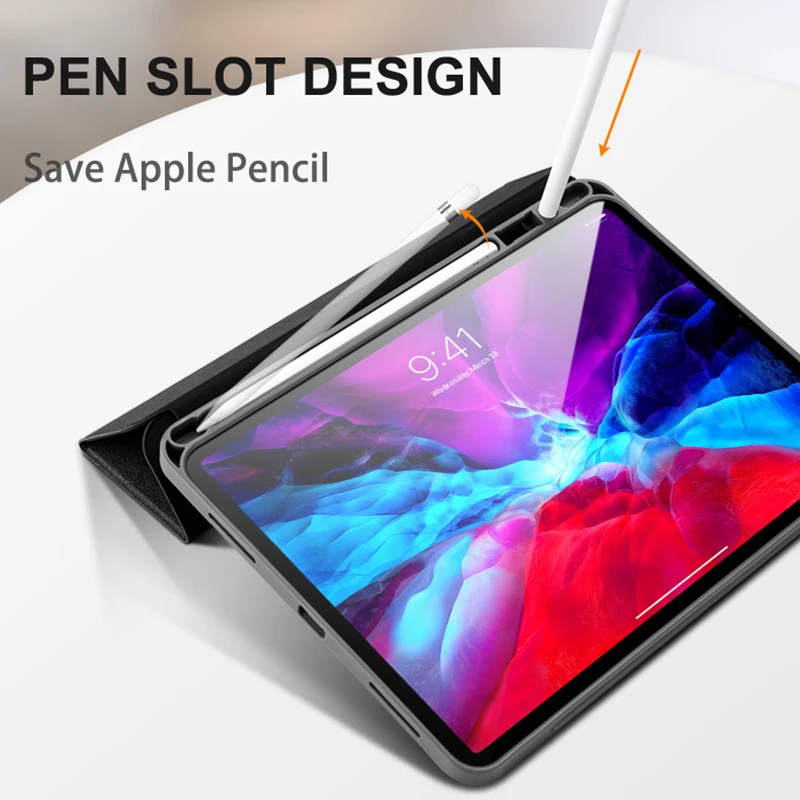 Чехол с держателем для карандаша iPad Air 2 mini4 5 чехол 10 2019 / Pro 11 2020 3 5/9 7 2018 i Pad Wake up |