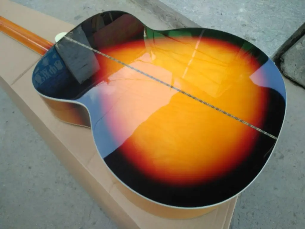 Акустическая гитара sunburst j200 акустическая с твердой еловой поверхностью 43 дюйма