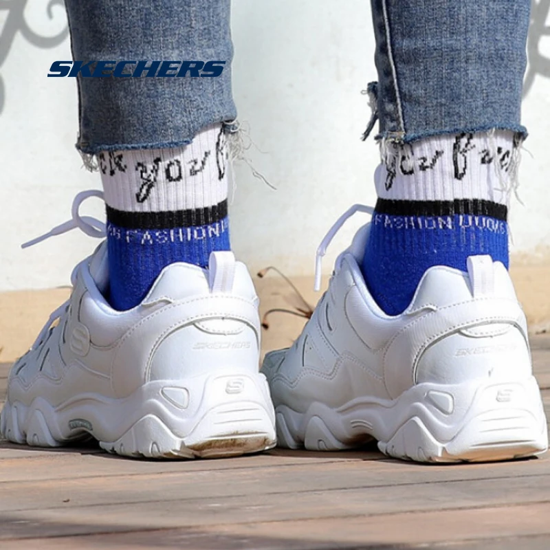 Женские кроссовки на платформе Skechers повседневные массивной для прогулок 88888328-WHT |