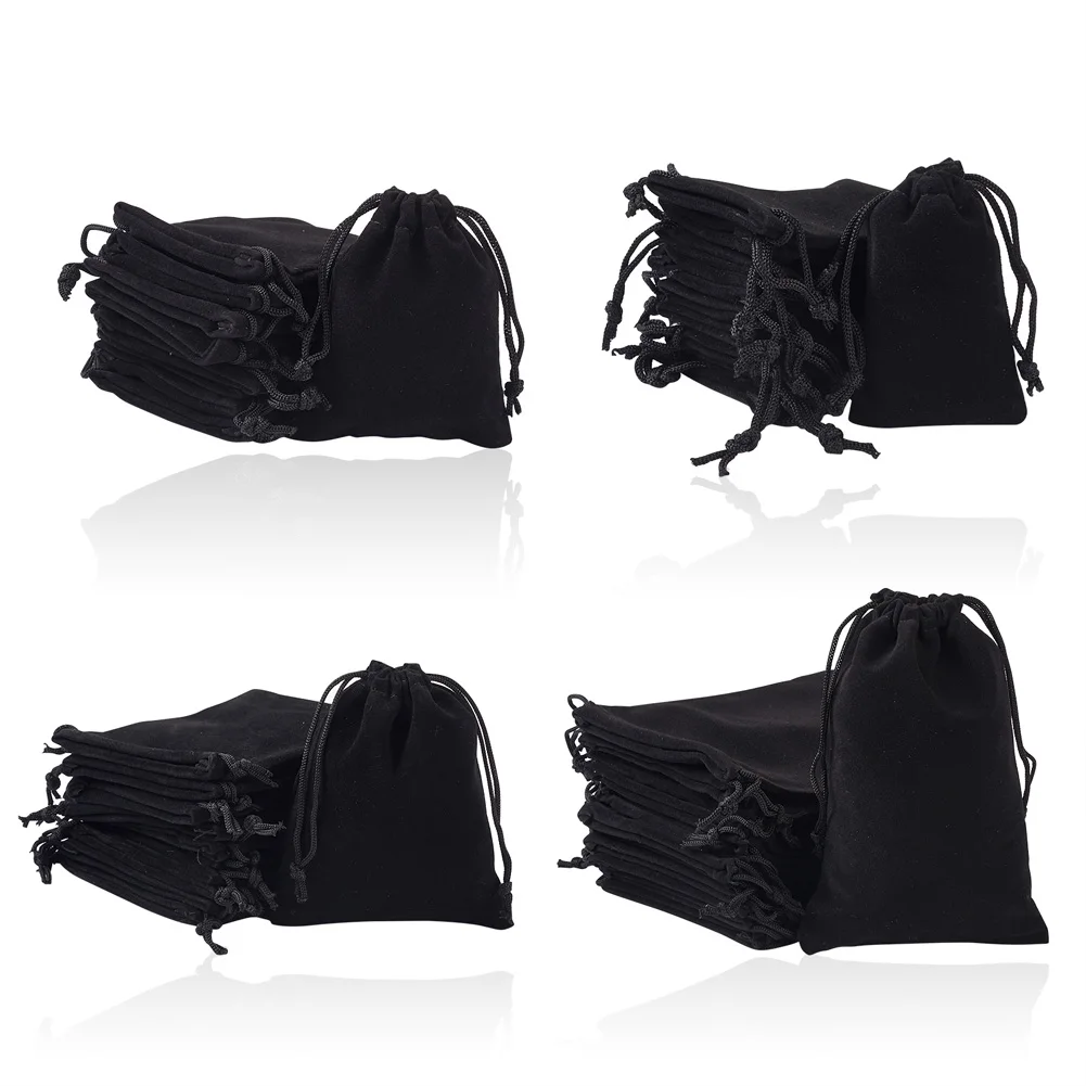 

80Pcs Velvet Bag Jewelry Packing Drawstring Pouches Wedding Valentine's Day Gift Bags Mixed Size 5x7cm 7x9cm 10x12cm 10x15cm