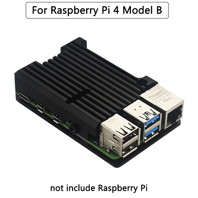 for 4B no fan Raspberry Pi 4 Модель B двойные вентиляторы ЧПУ Алюминиевый сплав чехол металлический 4 цвета Броня корпус с радиаторами для Raspberry Pi 4B/3B+/3B - Цвет: for 4B no fan