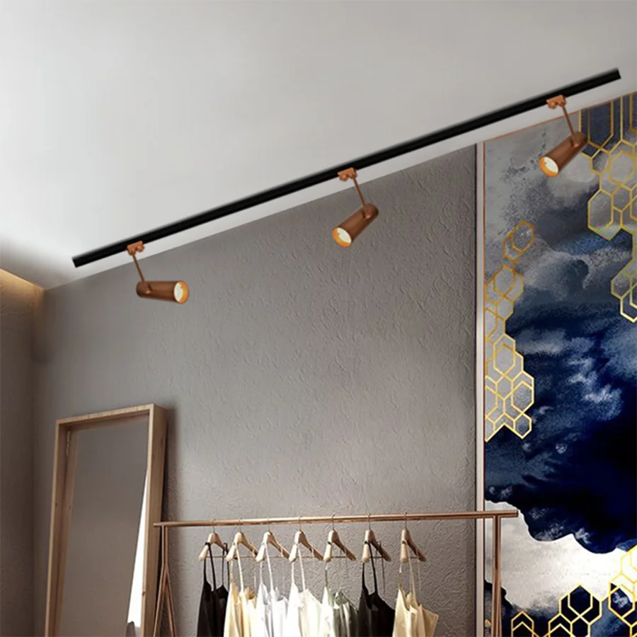 Современный светодиодный Трековый светильник RA90 потолочный с золотым корпусом и