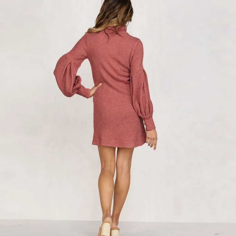 Женский Однотонный свитер с длинным рукавом и О-образным вырезом вязаный пуловер