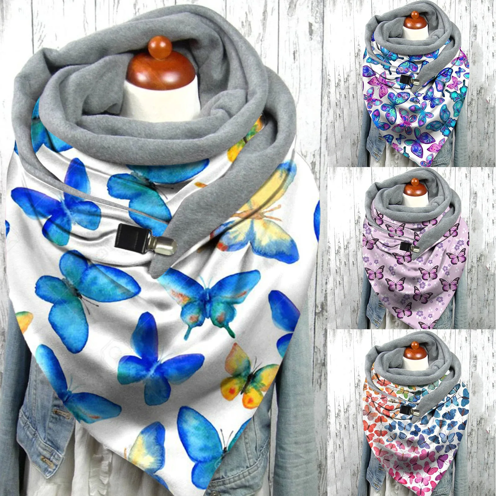 

Drop Ship Butterfly Warm Scarves 2020 Spring Winter Women Clipper Scarf Shawls Fashion Neck Bandana Pashmina Female Wrap