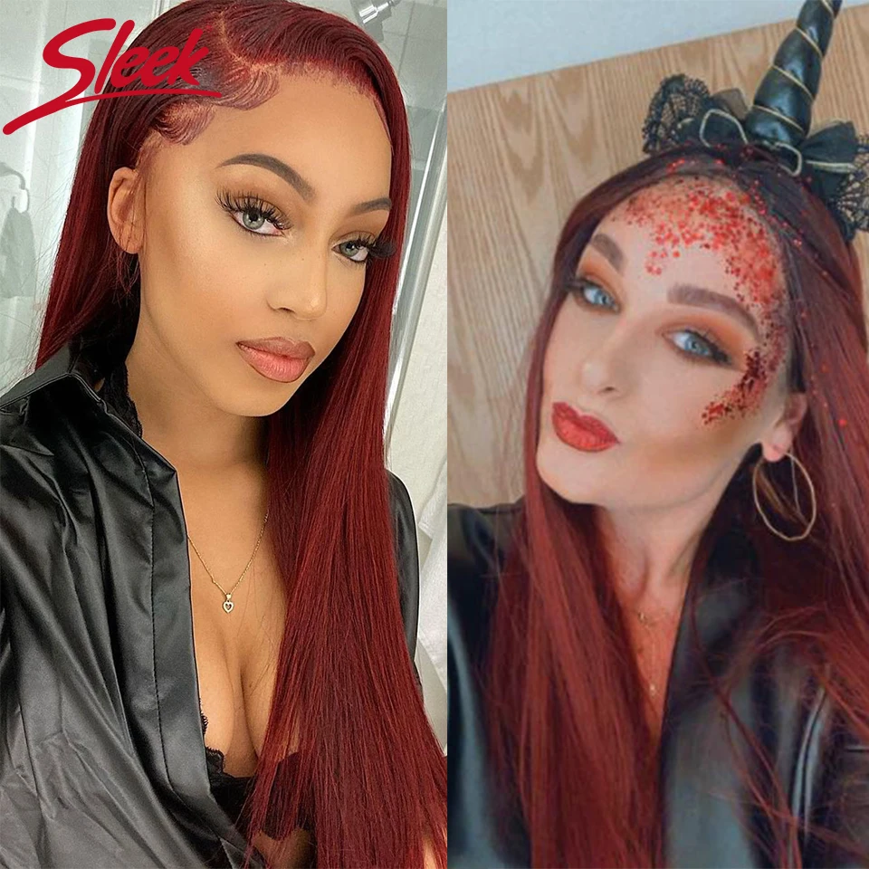 

Гладкие настоящие человеческие волосы для женщин, парик красного цвета на сетке спереди, прямые бразильские волосы, парики длиной 18 дюймов, коричневые парики на сетке с эффектом омбре