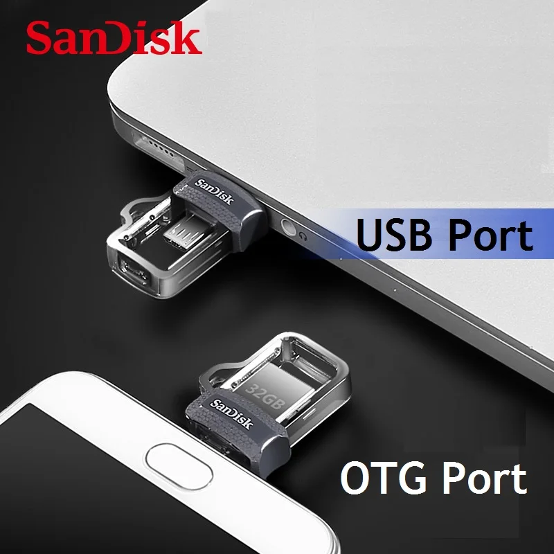 Sandisk USB флеш накопитель 128 Гб 64 ГБ 32 16 двойной OTG Высокая скорость памяти U диск Micro