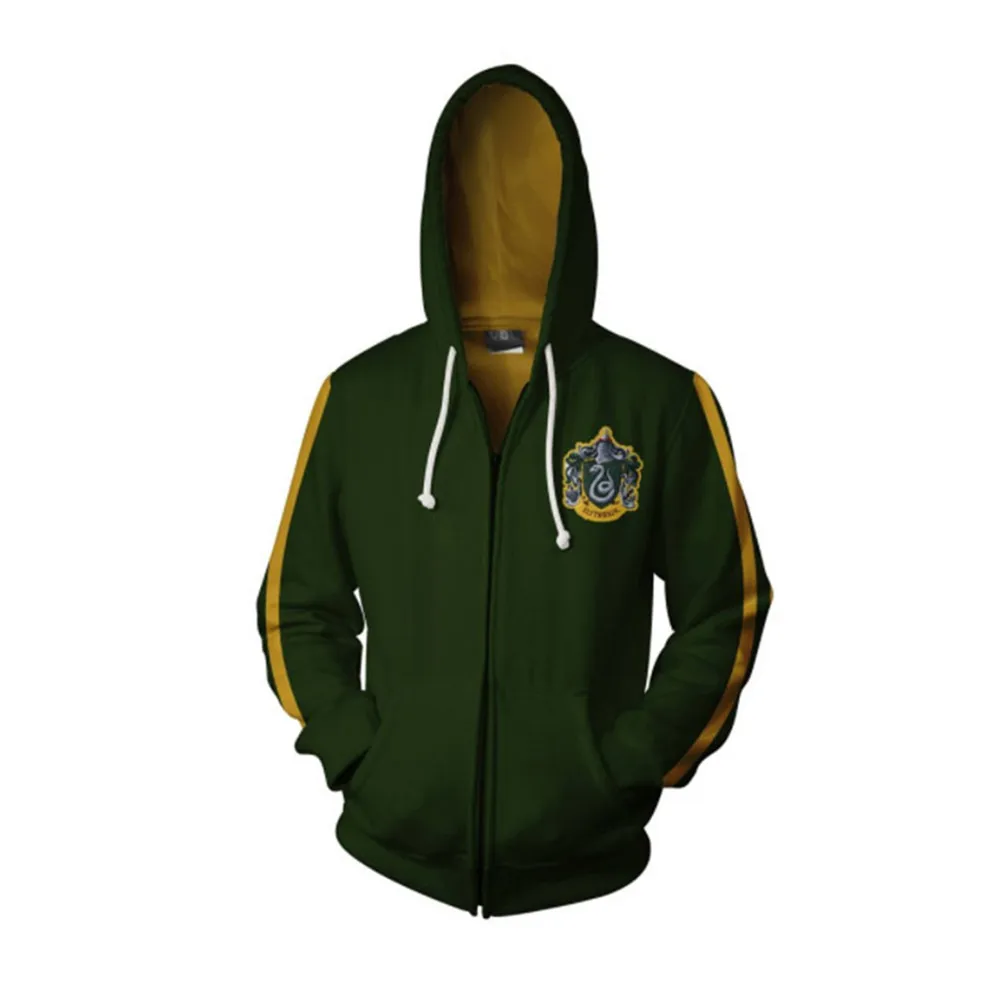 Wizardry Gryffindor Slytherin Ravenclaw косплей костюм для мужчин и женщин толстовки пуловер Trackusits Повседневная куртка на молнии