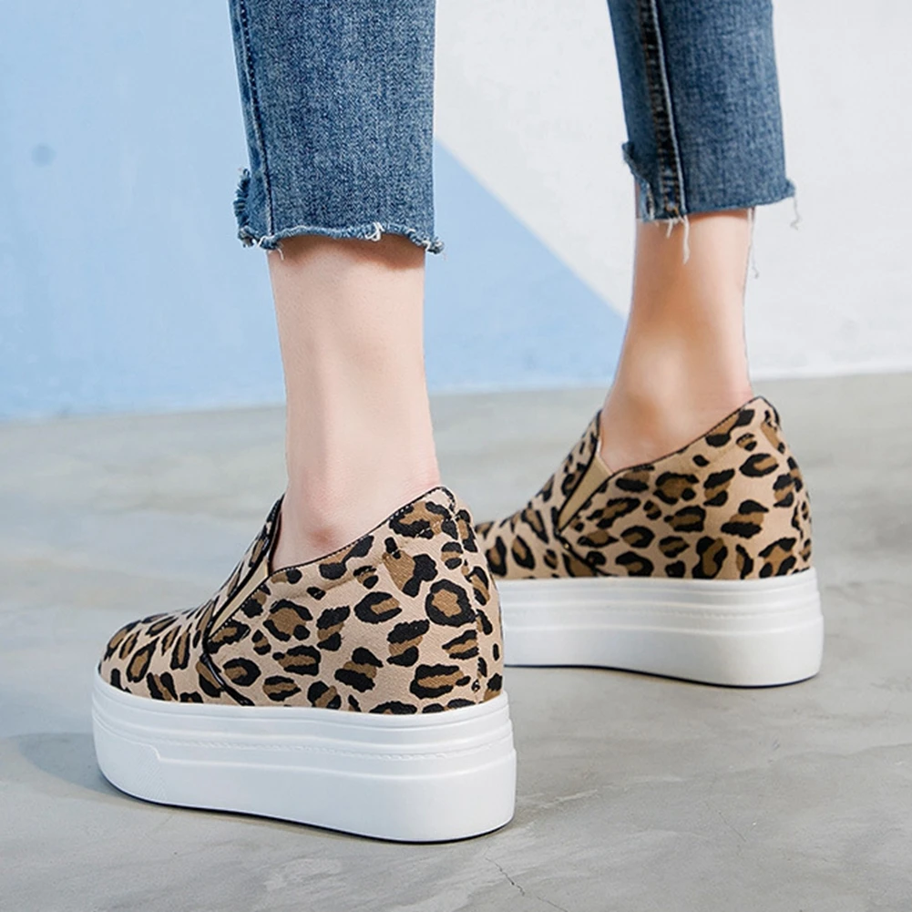

SaraIris Elegant slip-on Casual Shoes Women Autumn High Flats Ladies Fashion Leopard Flat Platform Shoes