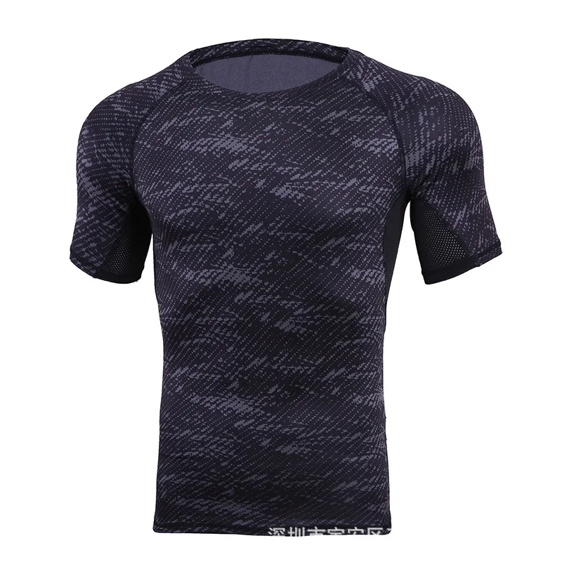 Мужские спортивные футболки Топ Футболка компрессионная Gymwear беговые футболки быстросохнущая Бодибилдинг тренировка Футболка для мужчин короткий рукав