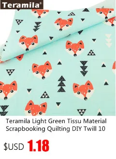 Teramila хлопок ткани метров 50x160 см животных мультфильм дизайн Telas DIY Лоскутная Ткань Ремесло Tissus Qulits Швейные простыни