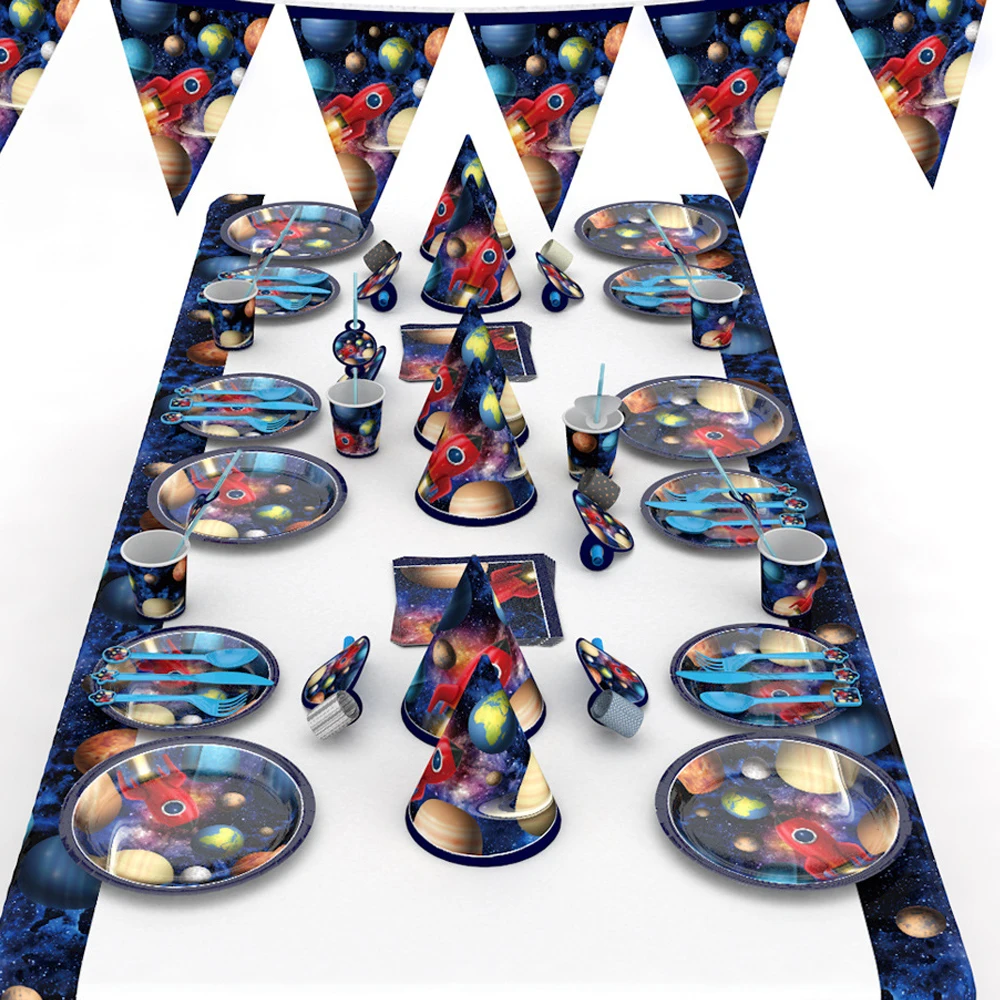 

Space Party Suit Decor Space Birthday Party New Strange Planet Party Boy Astronaut Birthday Party Supplies Kid Favor Red Rocket