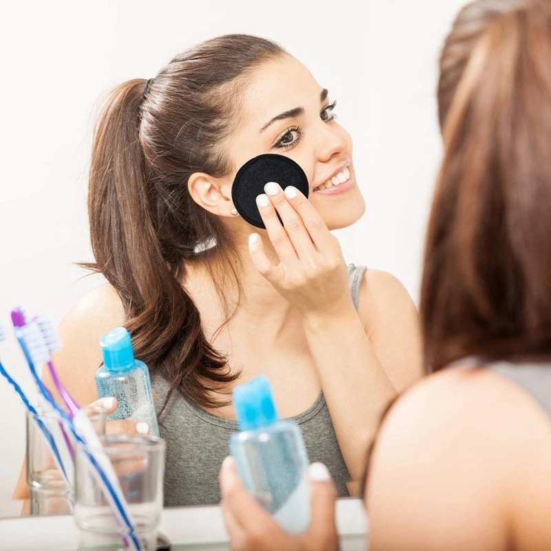 

16Pcs Reusable Bamboo Cotton Make Up Remover Pads Washable Triple Layer Facial Skin Care Wipe Pads Cleaning Pad with Bag