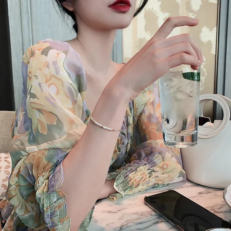 Женский Регулируемый браслет корейский стиль бижутерия с инкрустацией из меди и