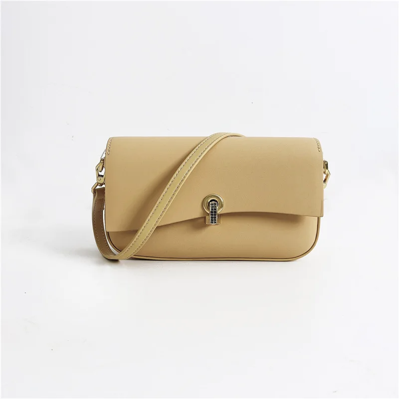 

2021 new diamond lock small square bag art small fresh leather shoulder slung armpit Korean women's bag