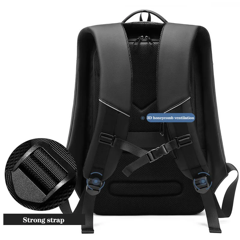 Мужской деловой дорожный рюкзак из ПВХ водонепроницаемый вместительный ранец