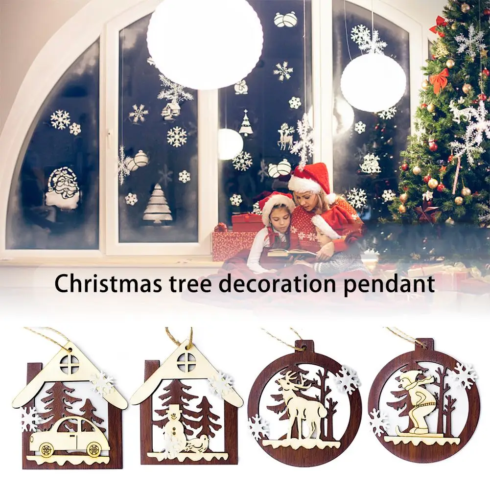 Новогодняя 2020 XMS натуральная Деревянная Рождественская елка орнамент деревянные