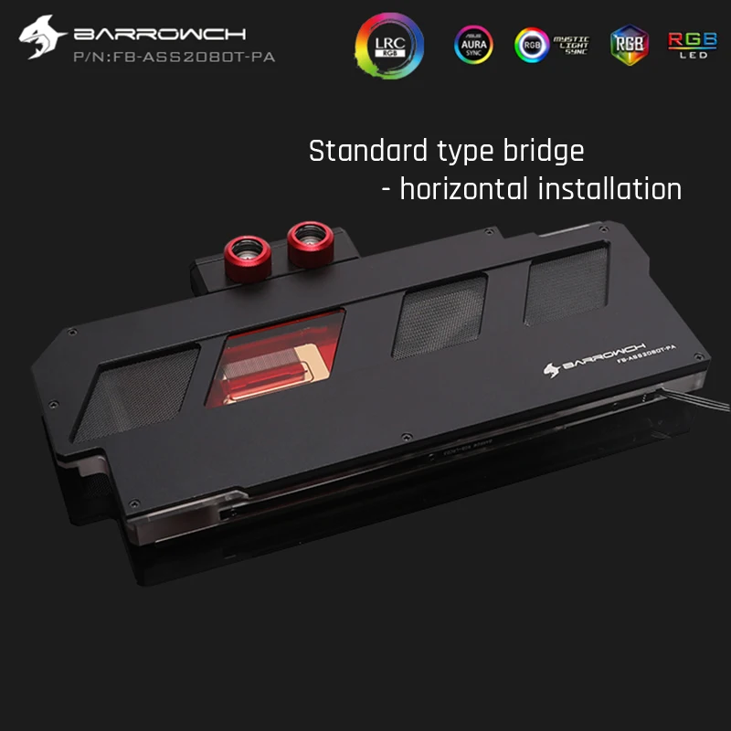 Barrowch FB-ASS2080T-PA цифровой термометр блоков GPU 5v 3pin Алюминий сплав Панель, для Asus Rog Strix RTX2080/2080Ti - Цвет лезвия: Standard - Black