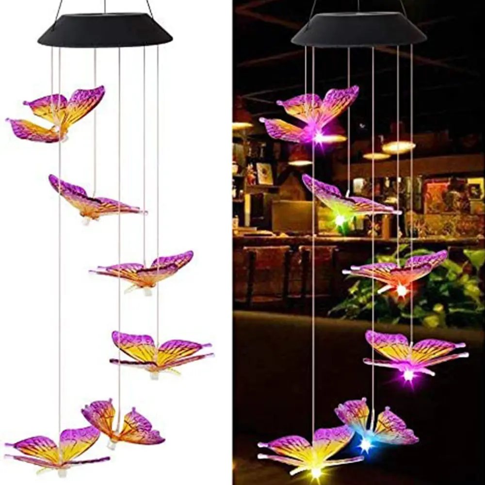 

Wind Chime Light ABS/PVC 25inch Hanging String Lights Wind Chime Light Butterfly Hanging String Lights
