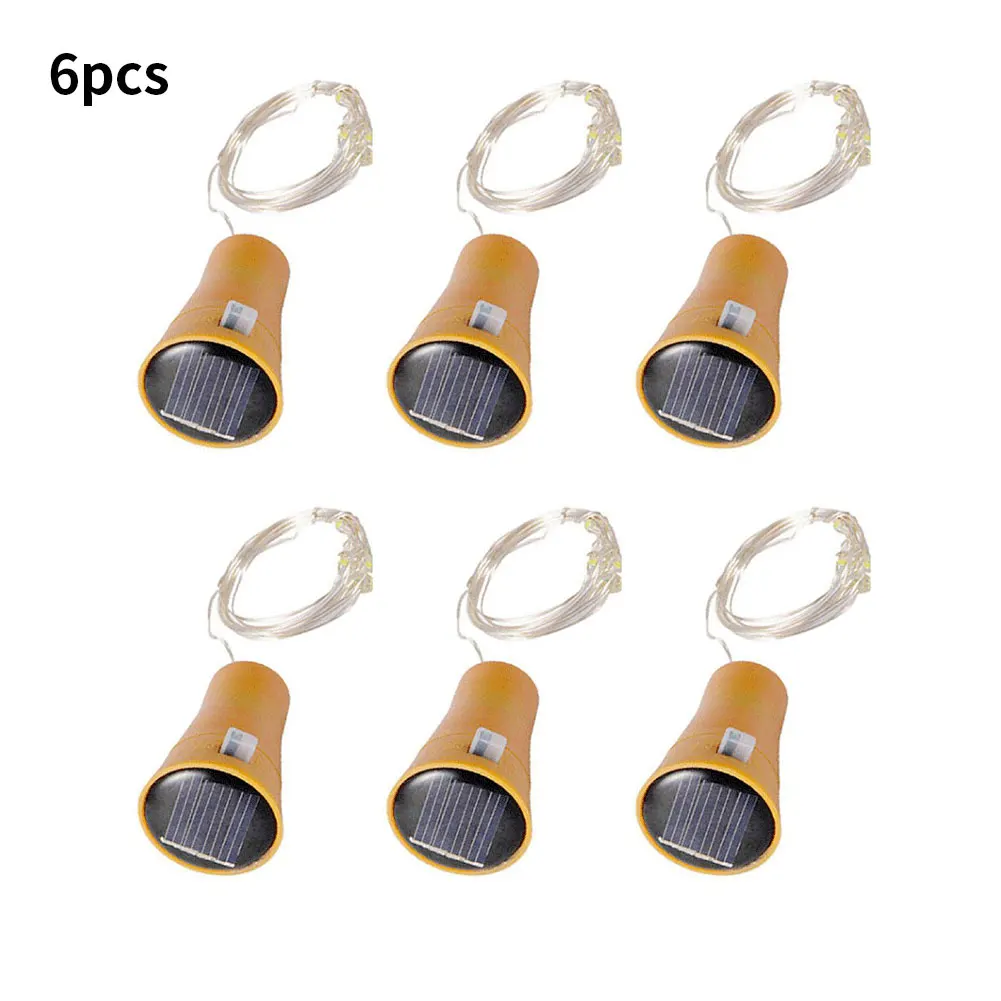 

6PCS Bottle Lights Wine Bottle Cork LED Solar Fairy Light String 20 LED For DIY Party Wedding Christmas Halloween Bar Decoration
