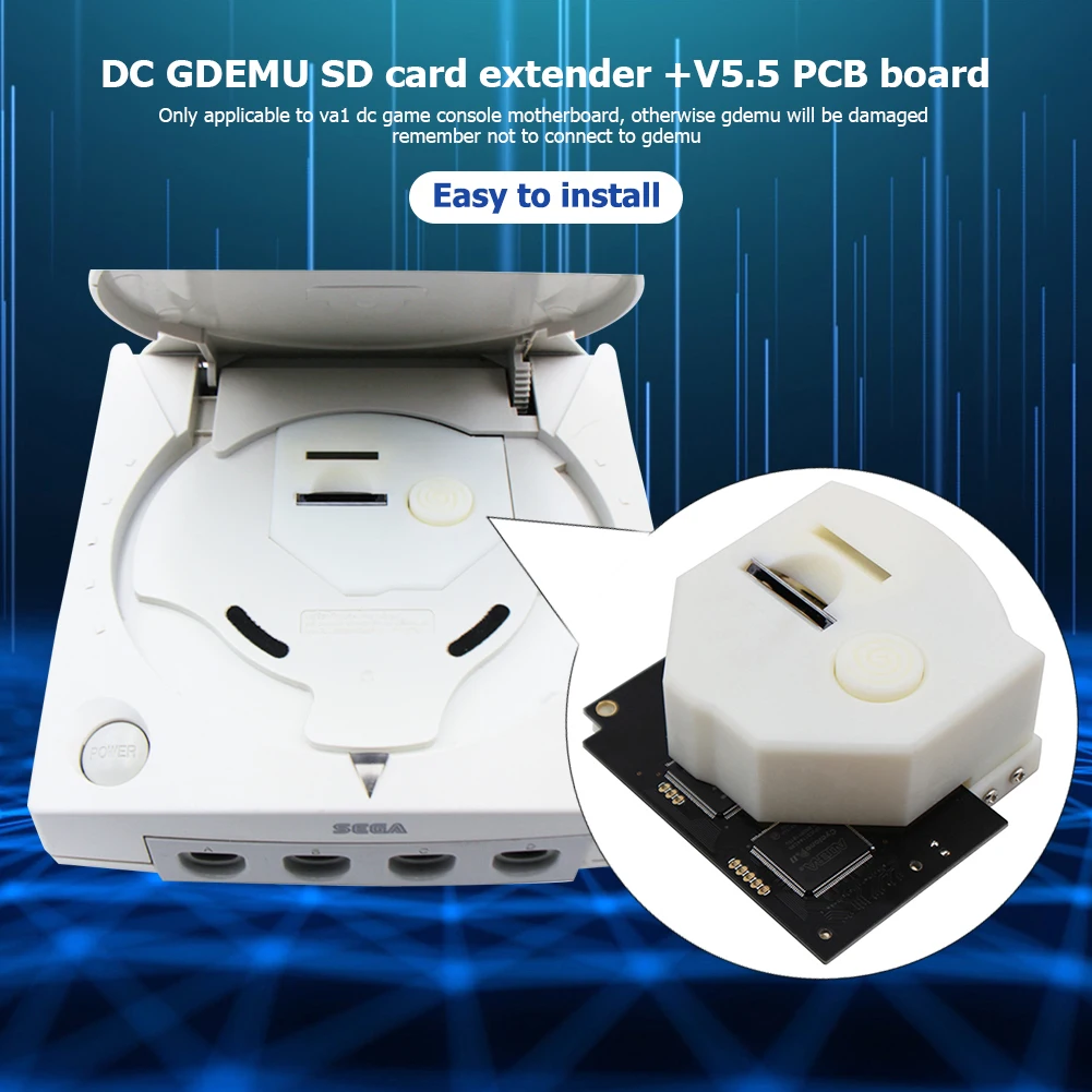 

V5.5/V5.15b(Random)Optical Drive Simulation Board +GDEMU Remote Secure Digital Card 3D Printed Mount Kit for SEGA DreamCast VA1