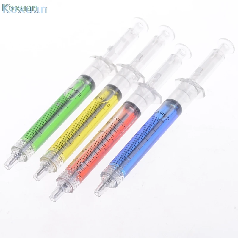 Симпатичная креативная шариковая ручка Шприц с жидкими синими чернилами милые