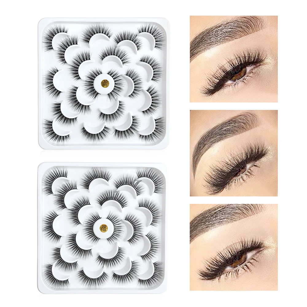 5 пар натуральный Набор накладных ресниц накладные ресницы 3D норковые волосы
