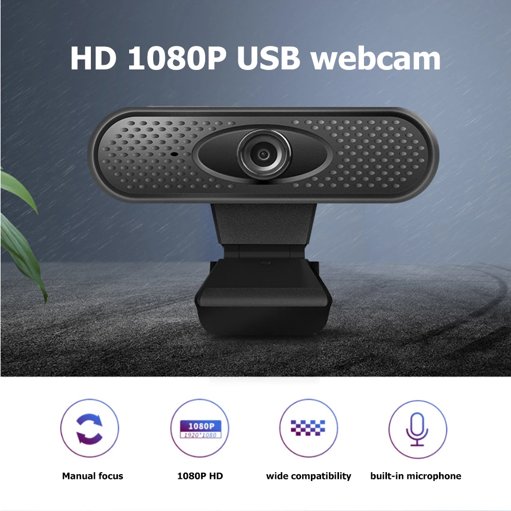 

Laptop Desktop Computer Accessory 1080P FHD USB Webcam with Built-in Microphone Conference Live Streaming for Video