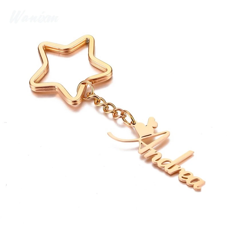 Брелок ручной работы с именем индивидуальный брелок из нержавеющей стали