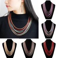 women necklace 2021 new fashion women bohemian multi layer beaded vintage long necklaces pendants jewelry accessories