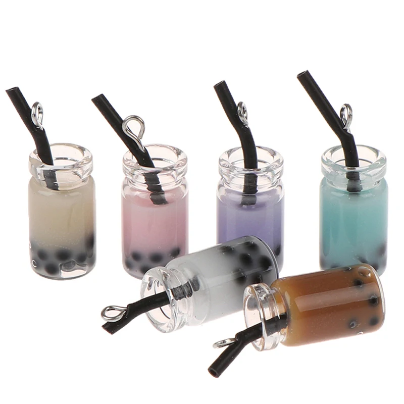 

2pcs 1:12 Resin Dollhouse Mini Lemon Milk Tea Water Cup Miniature Dollhouse Accessories Cups Toy Mini Gifts Milk tea Model Toy