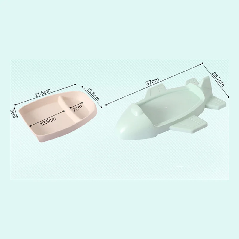 

Creative Children's Grid Plate Baby Cartoon Tableware Bamboo Fiber Children's Tableware Set Restaurant Children's Meal Plate